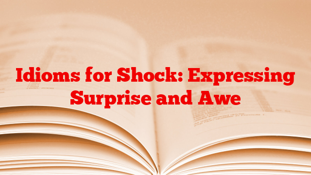 Idioms for Shock: Expressing Surprise and Awe